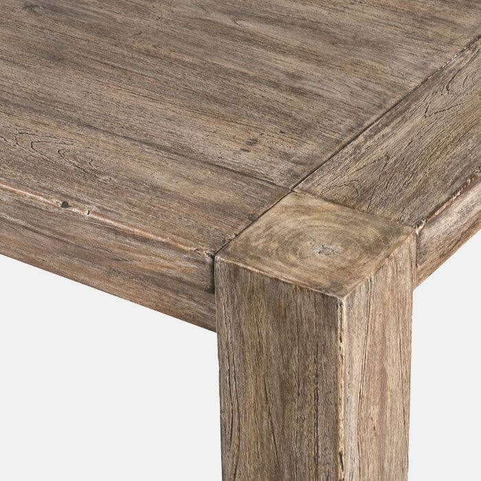 Brown wooden grain on a rectangular dining table