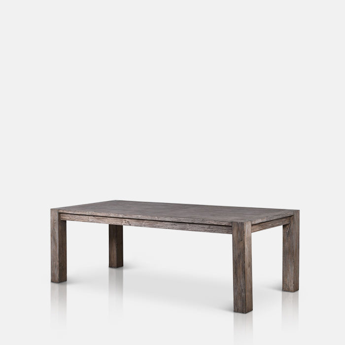 Rectangular wooden dining table with four simple legs 