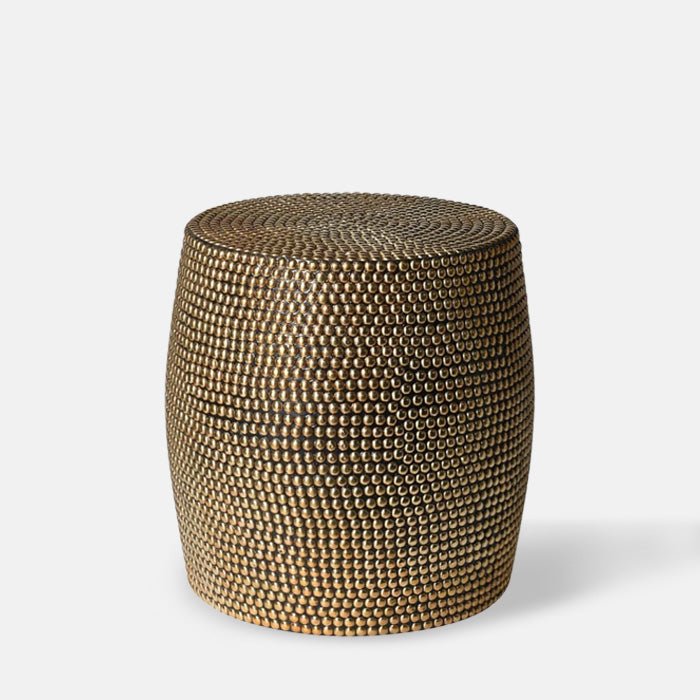 Dewitt Brass Stud Stool | Metal Stools | Abigail Ahern