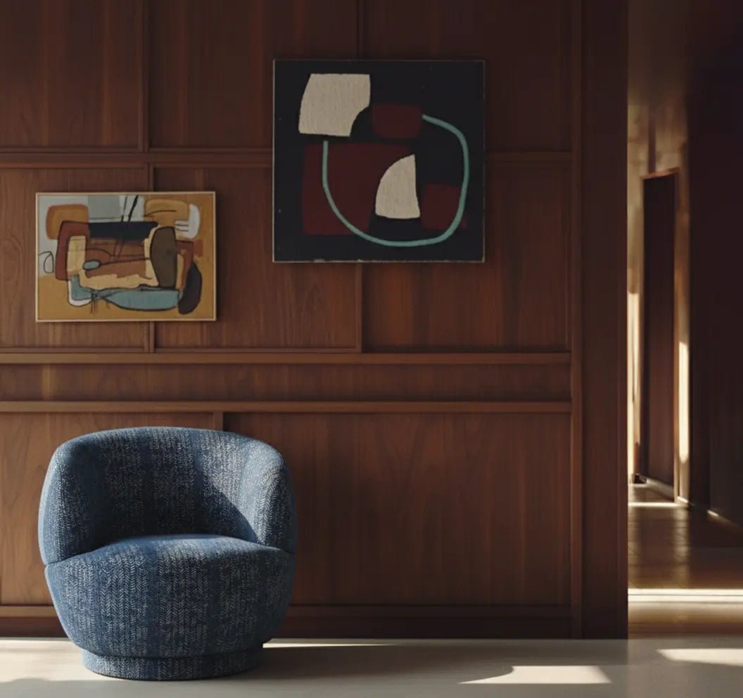 In gorgeous textured navy blue herringbone pattern fabric and retro curved round shape, this Abigail Ahern Elliot Blue Curved Armchair is the perfect accent chair for any space, oozing elegance and style. Place in your living room, home office, bedroom or create a cosy reading corner to sit back and unwind.