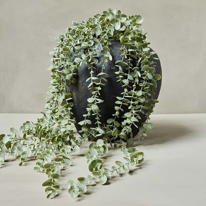 Artificial eucalyptus trailing faux fake foliage vase botanical realistic home decor arrangement