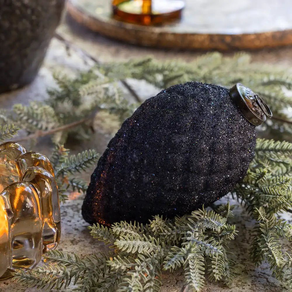 Glass Cone Glitter Bauble