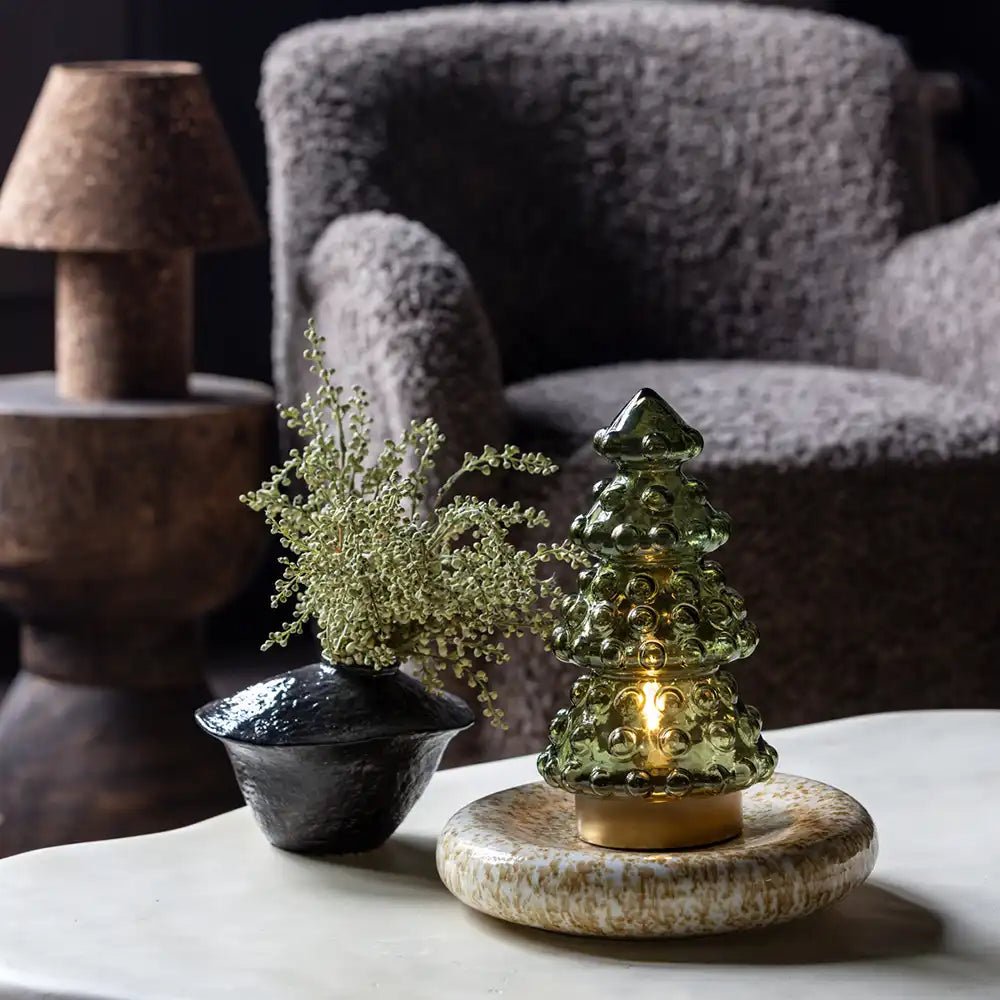 Glass Tree LED, Green - Large