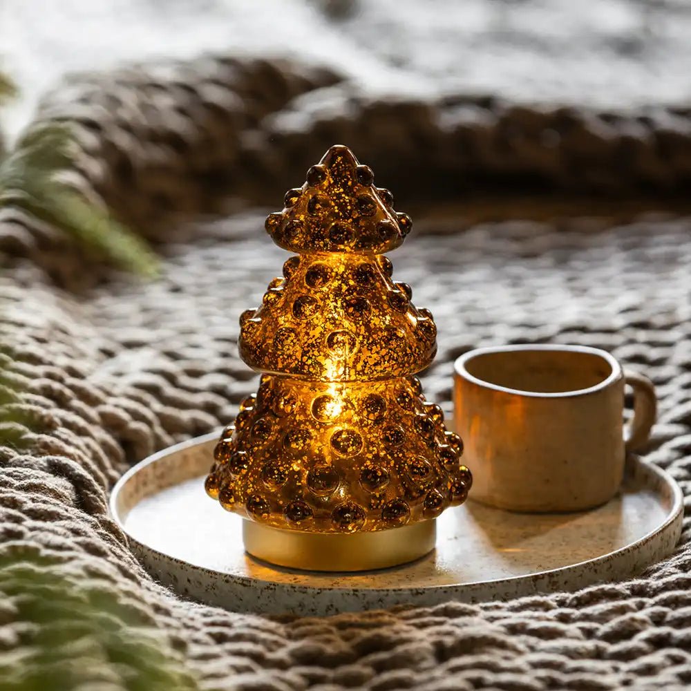 Glass Tree LED, Amber - Medium