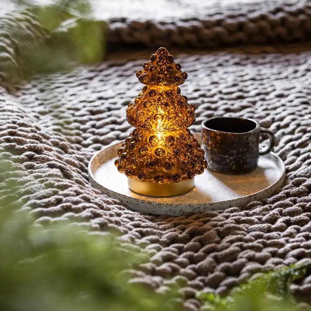 Glass Tree LED, Amber - Medium