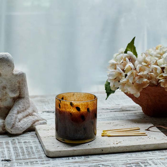 Golden Amber & Vanilla Flower Candle