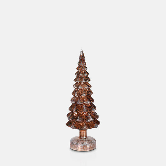 An LED Christmas tree decoration in an antique finish.