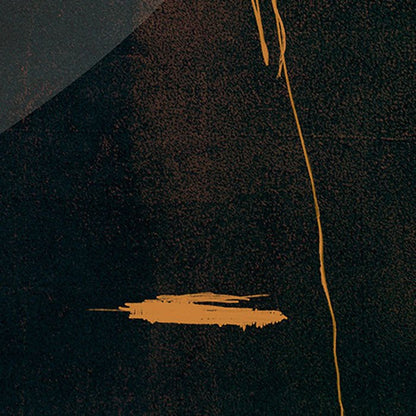 Orange lines on an abstract dark brown print