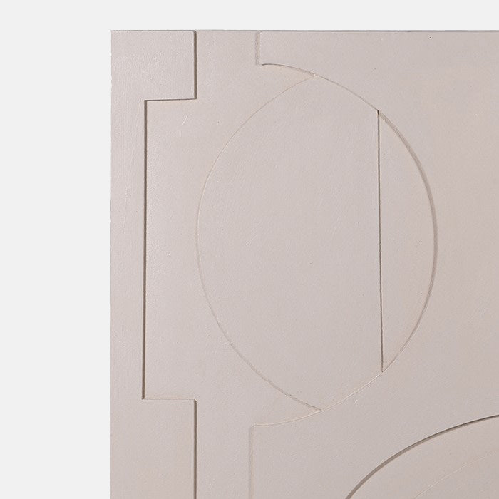 The Melton Canvas, a large rectangular canvas featruing an abstract curved linear print in neutral tones.