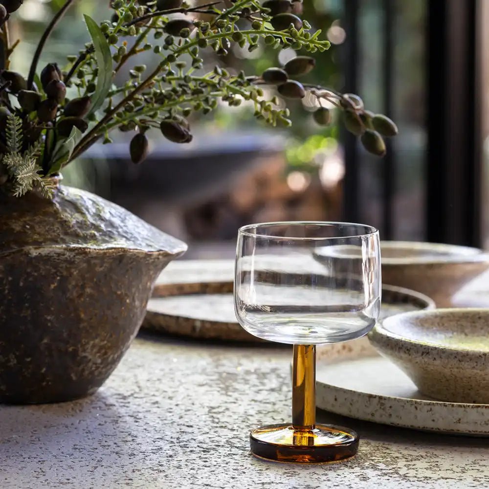 Ophelia Wine Glass, Amber