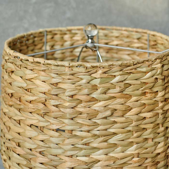 Round woven bamboo shade with metal frame