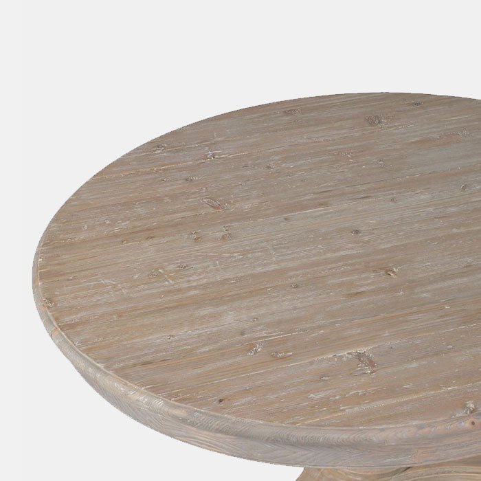 Light brown wooden table top in a round shape
