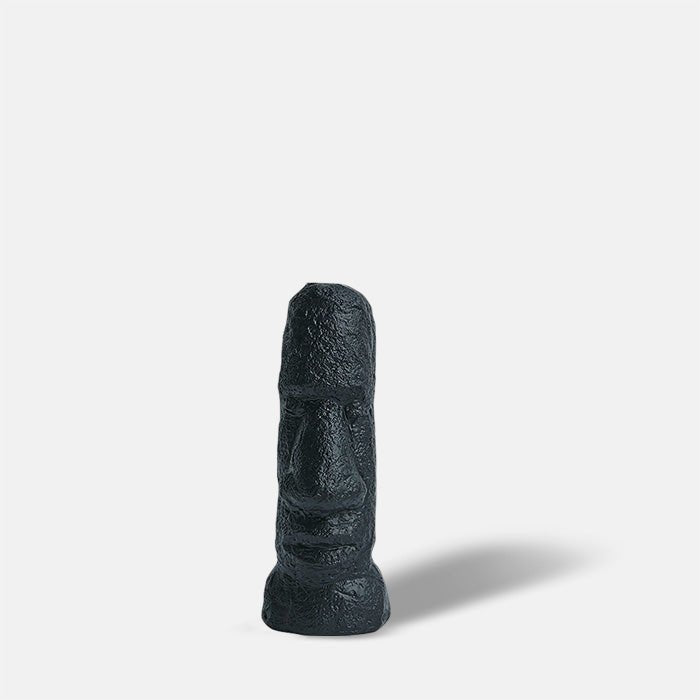 Black bust of a long face on short shoulders