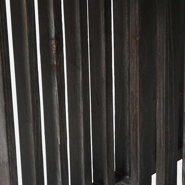 Black stained wooden slatted legs
