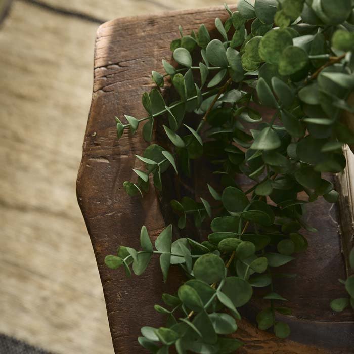 Artificial trailing eucalyptus bush green faux fake foliage stem botanical realistic home decor