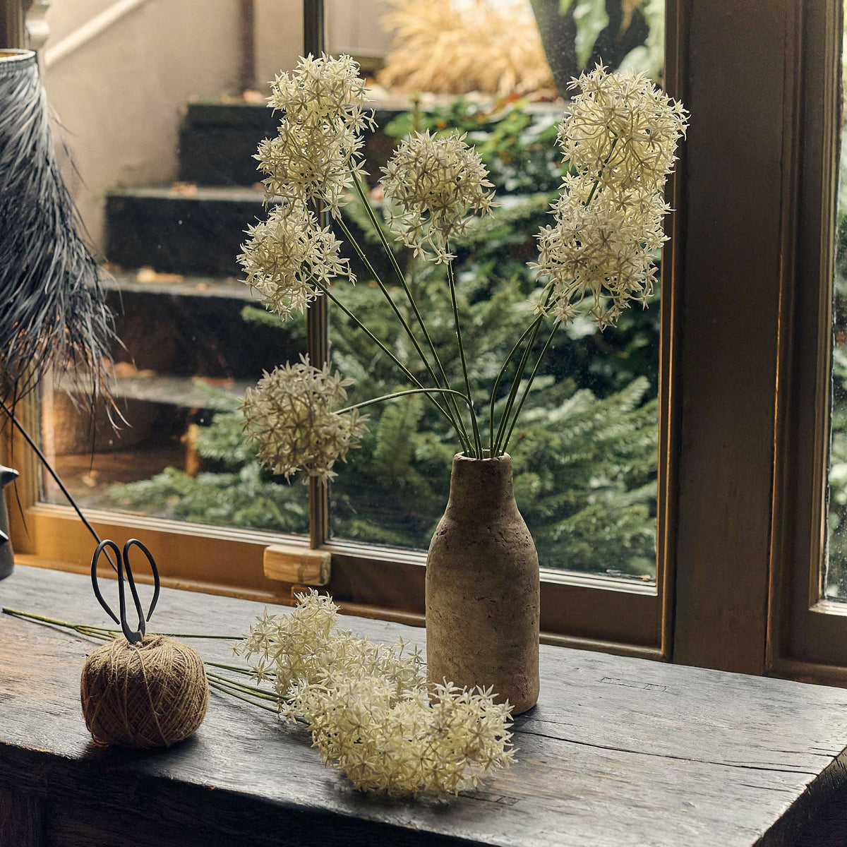 Artificial Allium Bunch, Cream