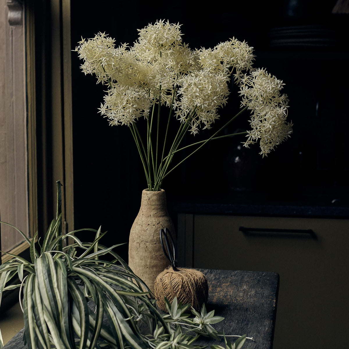 Artificial Allium Bunch, Cream