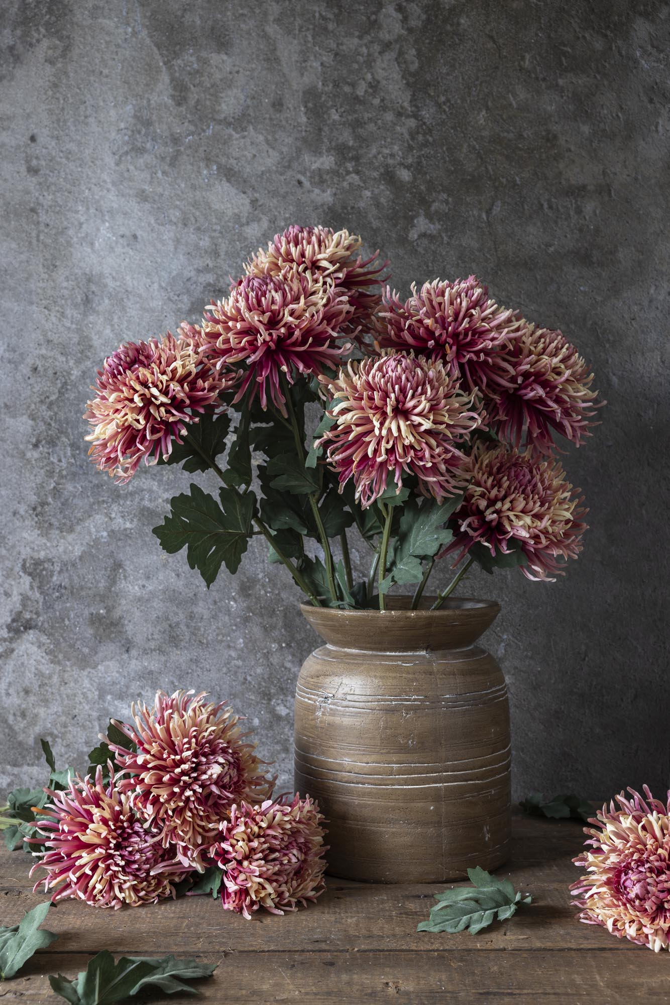 Artificial Chrysanthemum, Sunset | Pink Faux Flowers | Abigail Ahern