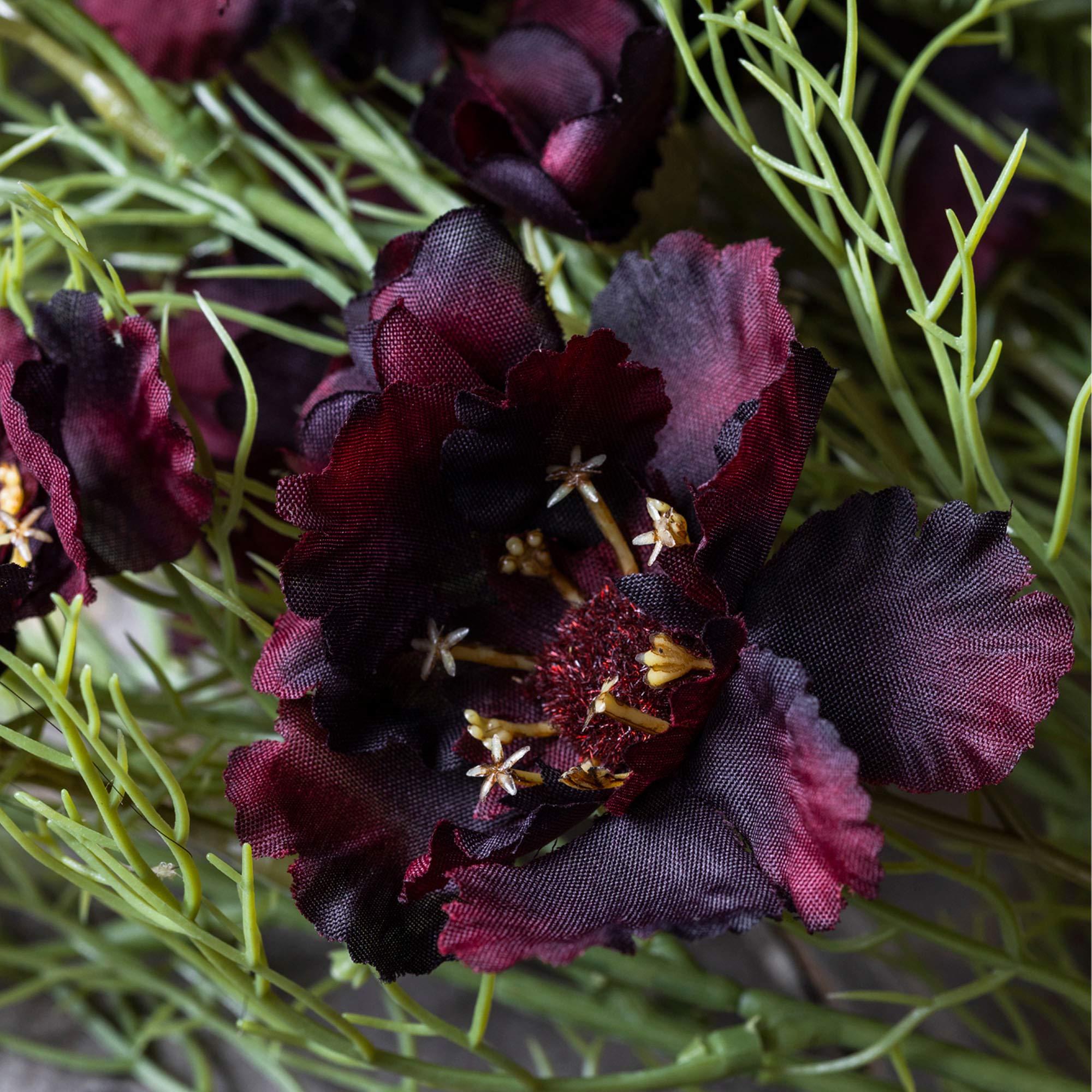 Artificial Cosmos Burgundy | Faux Meadow Flowers | Purple
