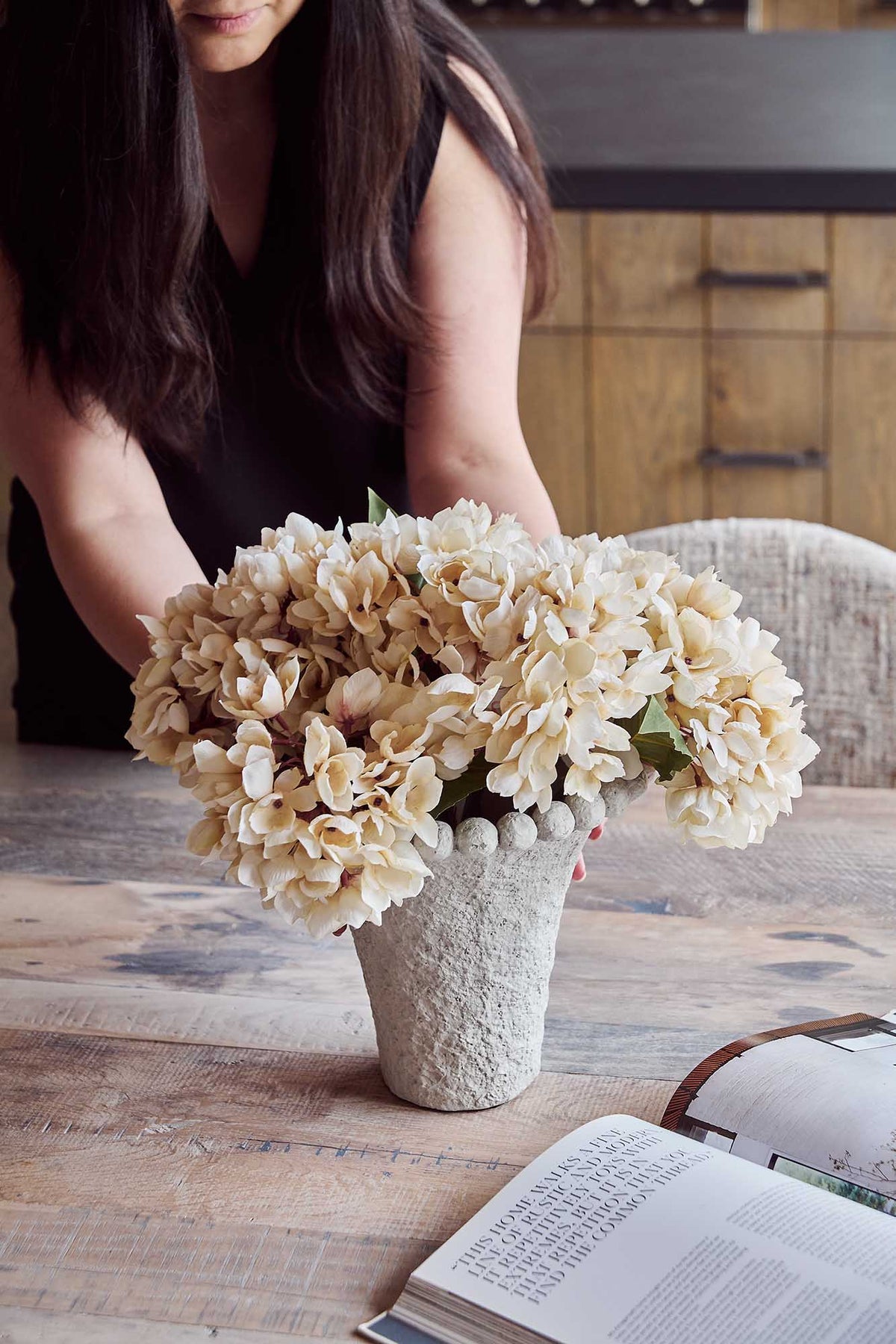 Artificial Hydrangea Bouquet, Morning Mist
