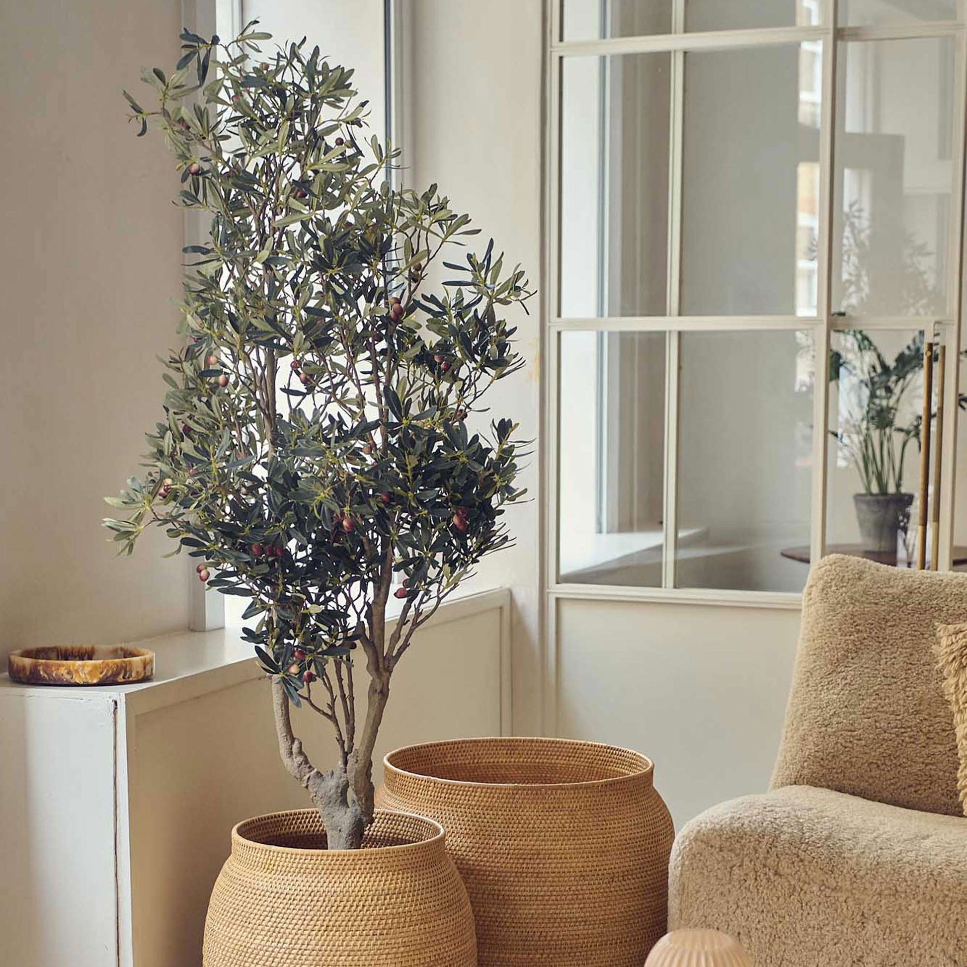 large artificial plant with pot Artifical Indoor Olive Tree | Tall