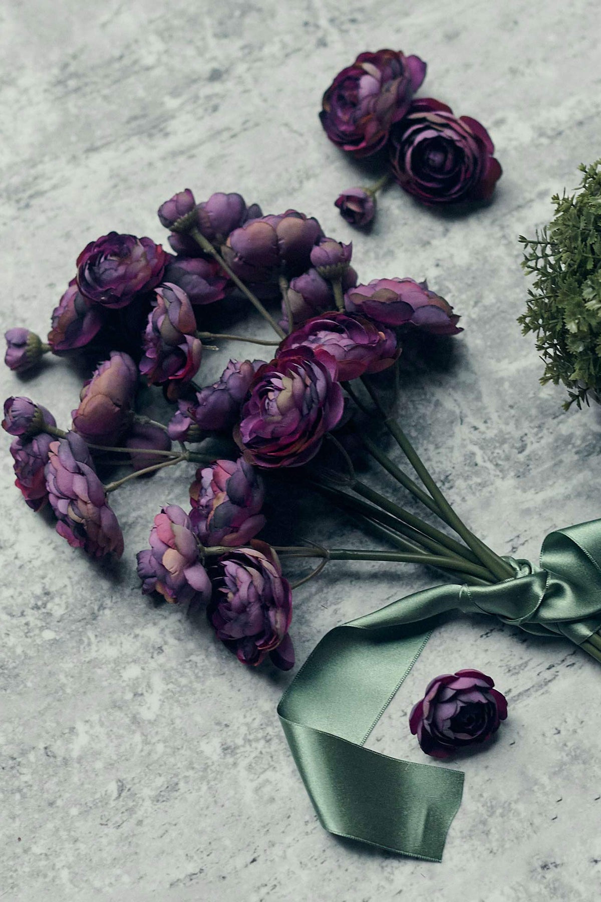 Artificial Ranunculus Bunch, Purple