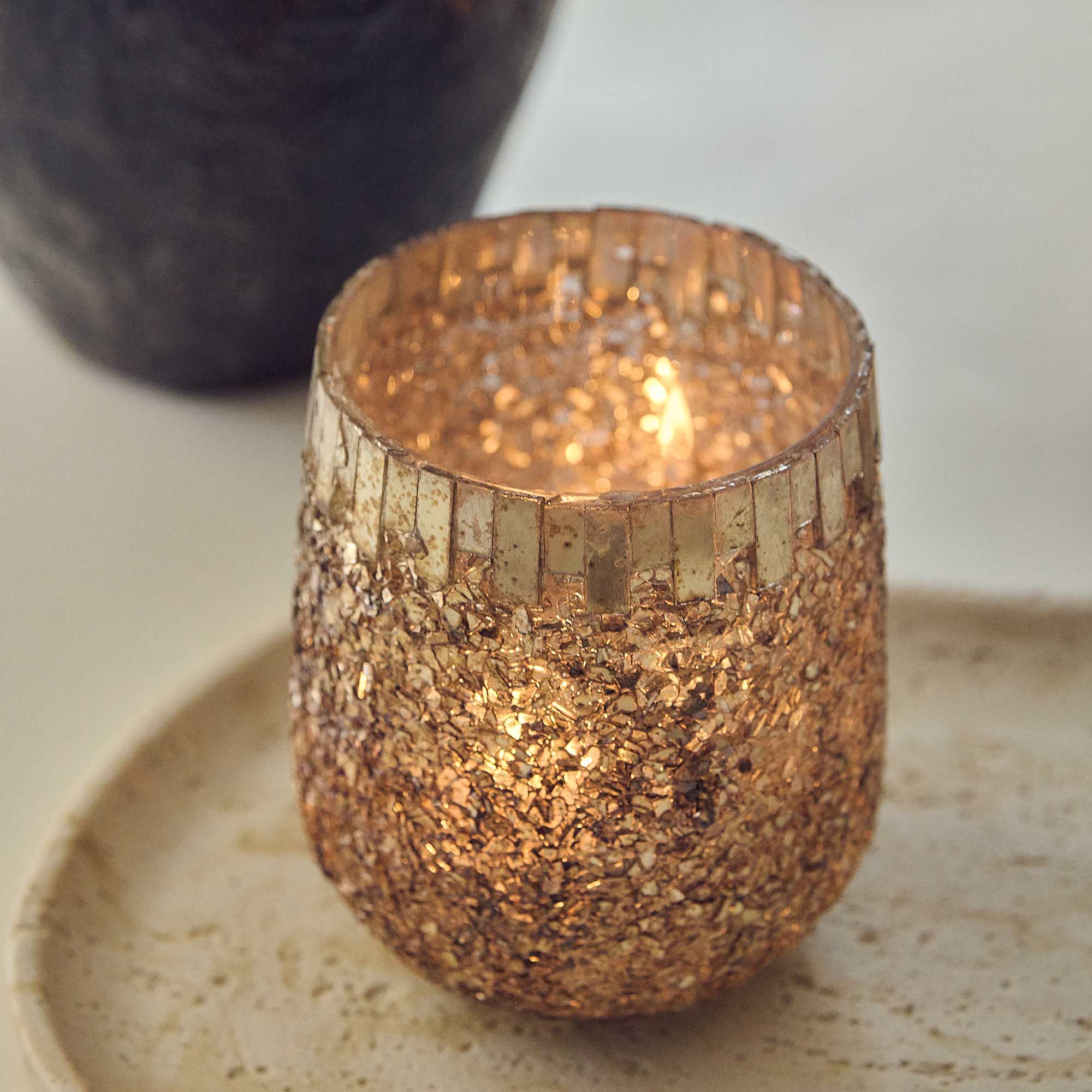 Avril Glass Candle Holder | Silver Candle Holders | Abigail Ahern