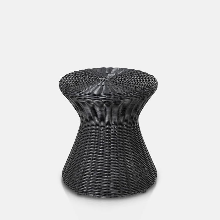 Black Tomo Wicker Stool | Wicker Furniture | Abigail Ahern