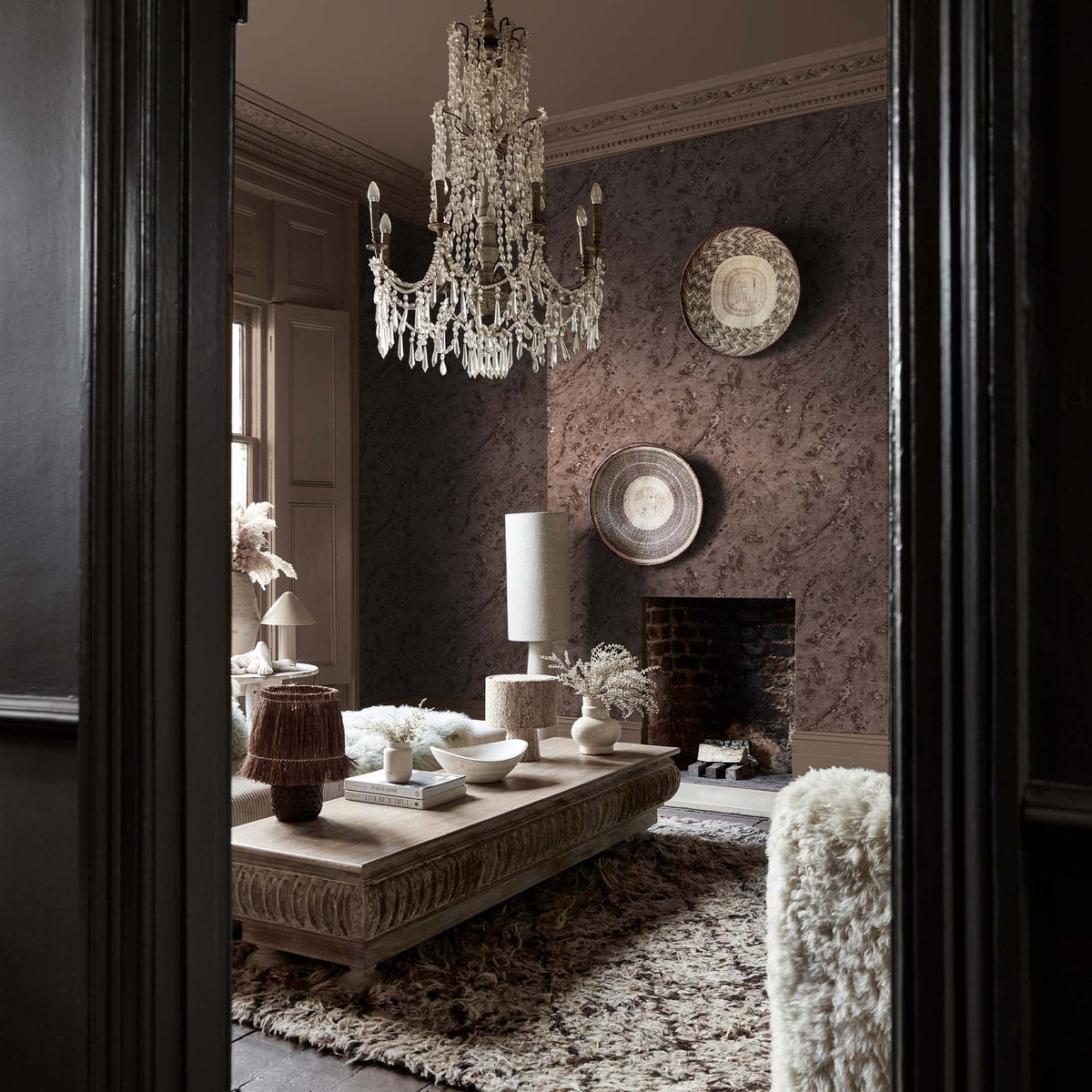 Boheme Marble Wallpaper, Mocha