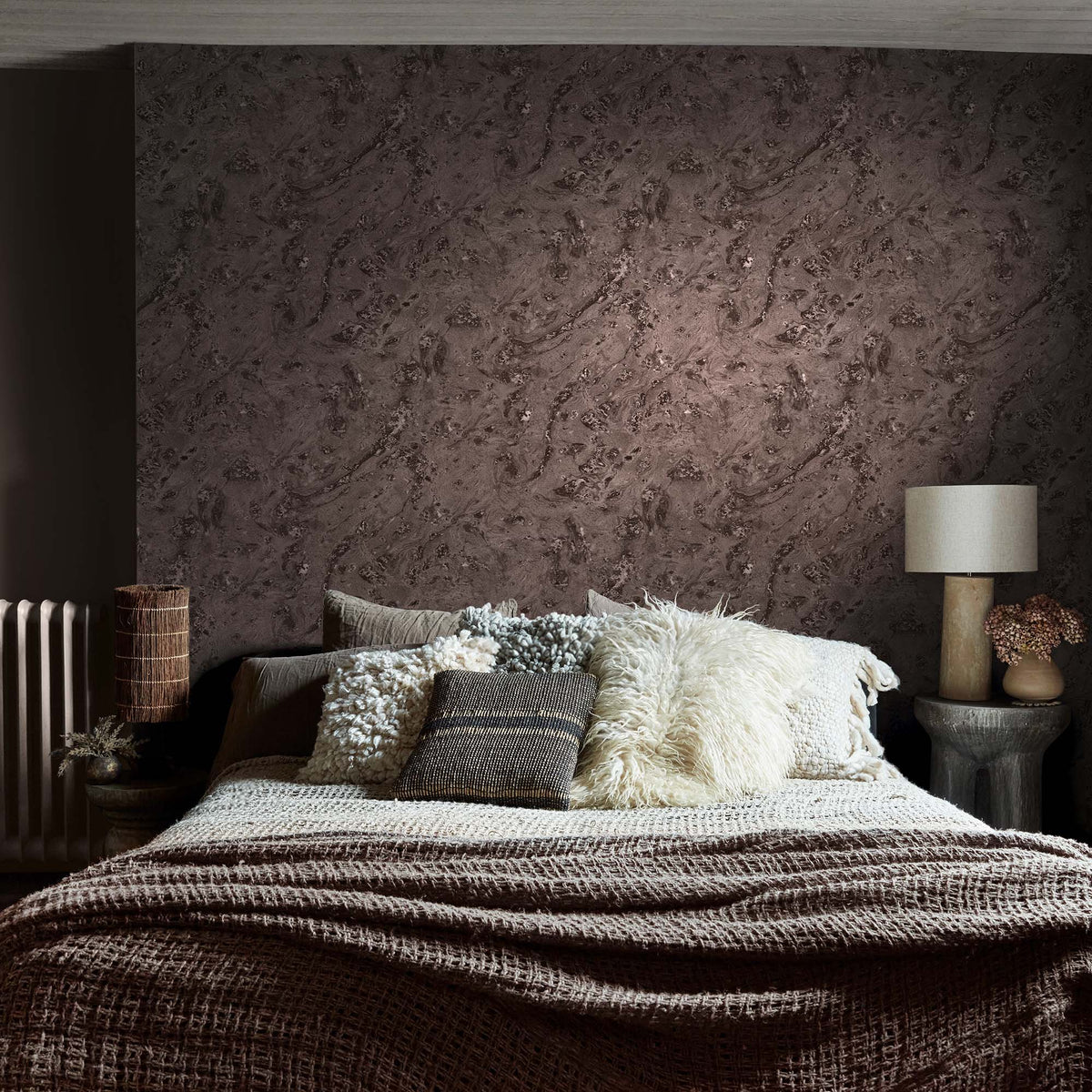 Boheme Marble Wallpaper, Mocha