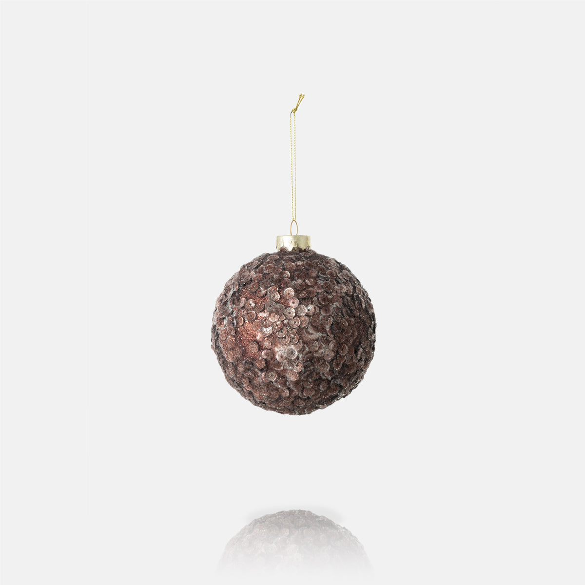 Brown Sugar Sequin Baubles, Large - Set of 4