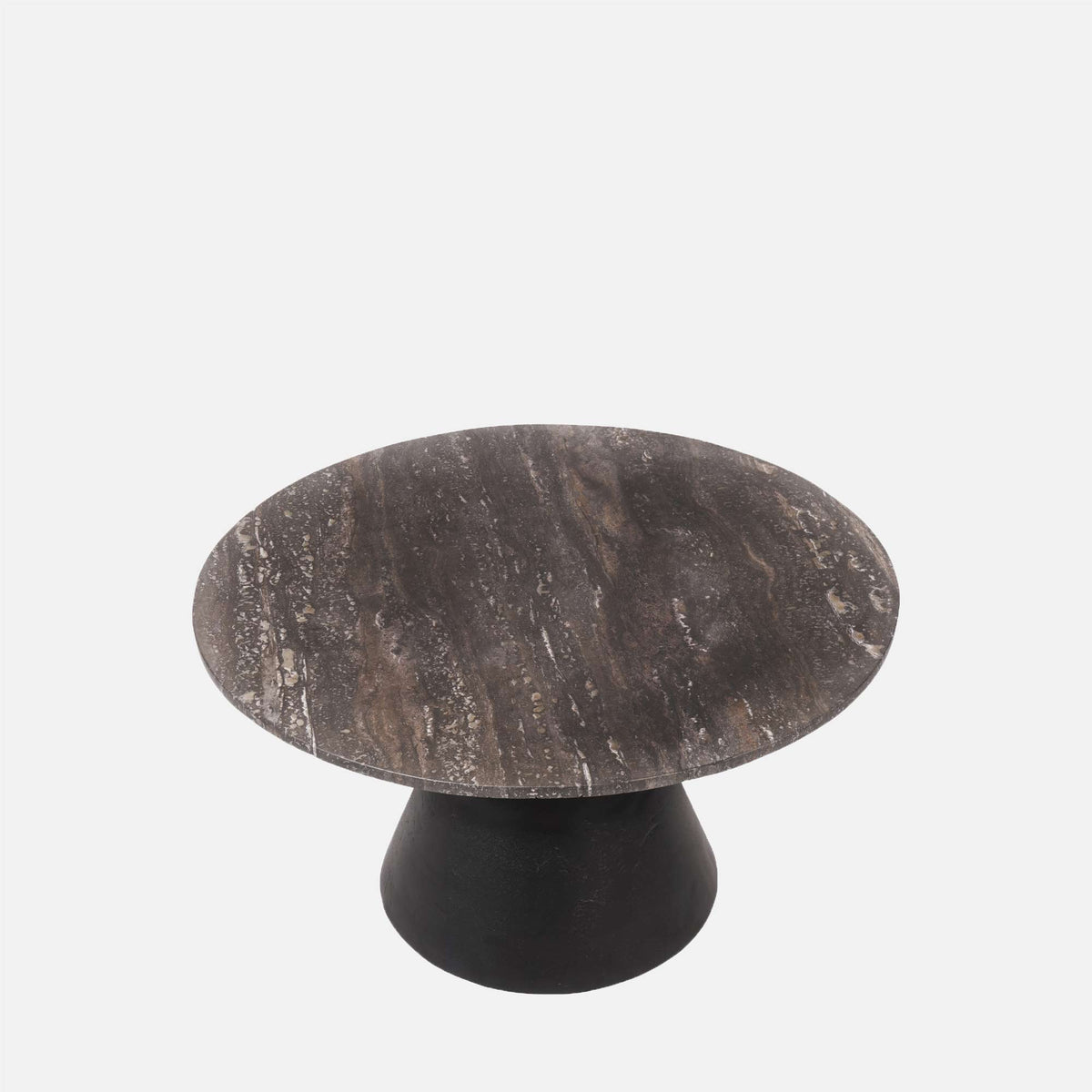 Burley Travertine Coffee Table, Charcoal