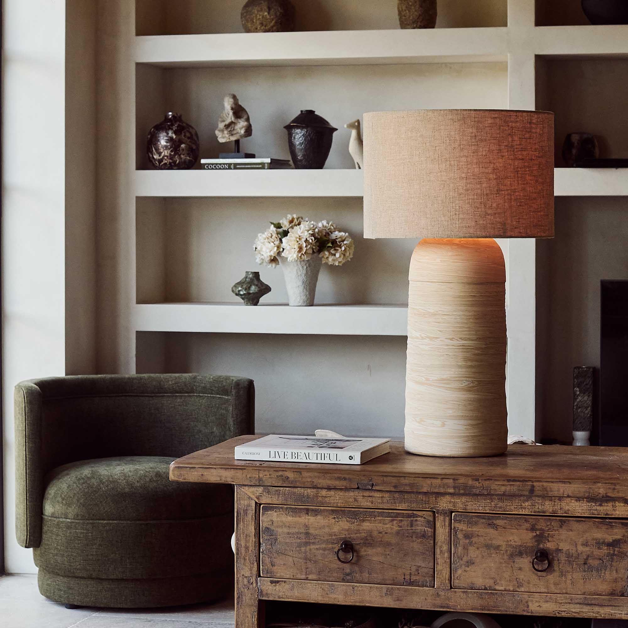 Campos Ceramic Table Lamp | Statement Lighting | Abigail Ahern