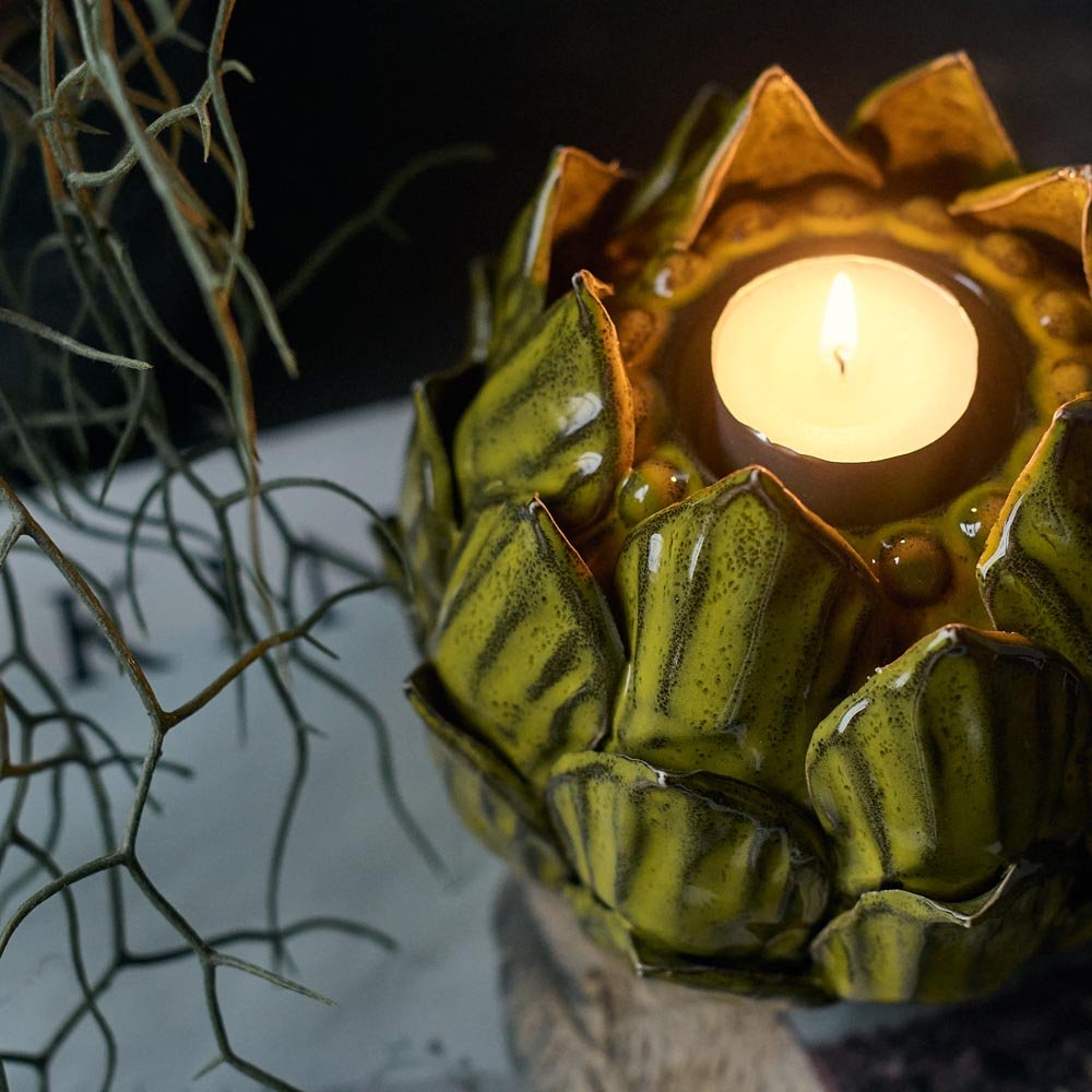 Ceramic Artichoke Candle Holder | Abigail Ahern