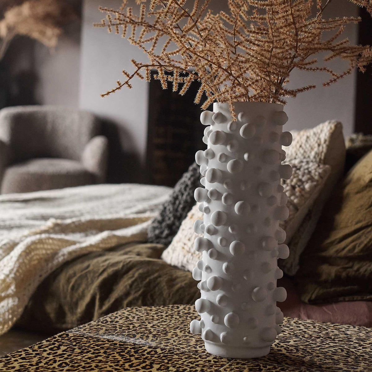Cole White Bobble Vase