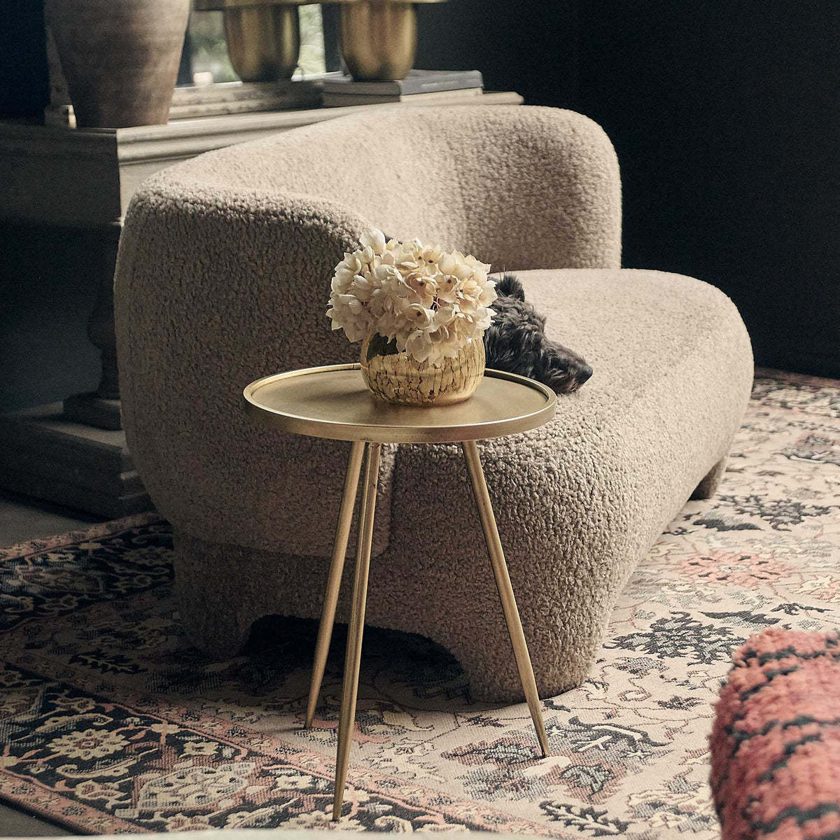 Declan Metal Side Table, Gold