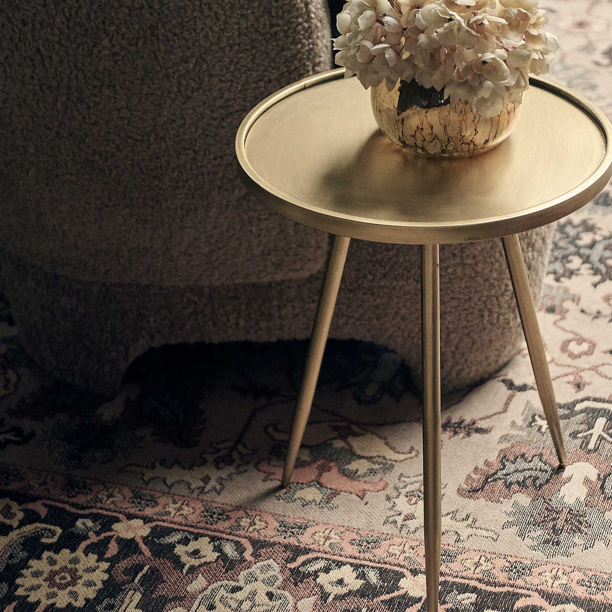 Declan Metal Side Table, Gold