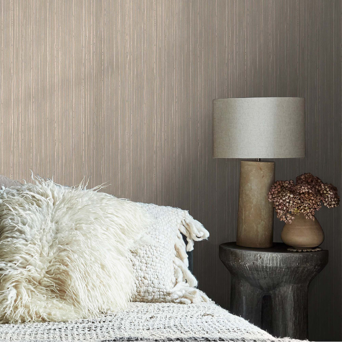 Fibre Stripe Wallpaper, Mist