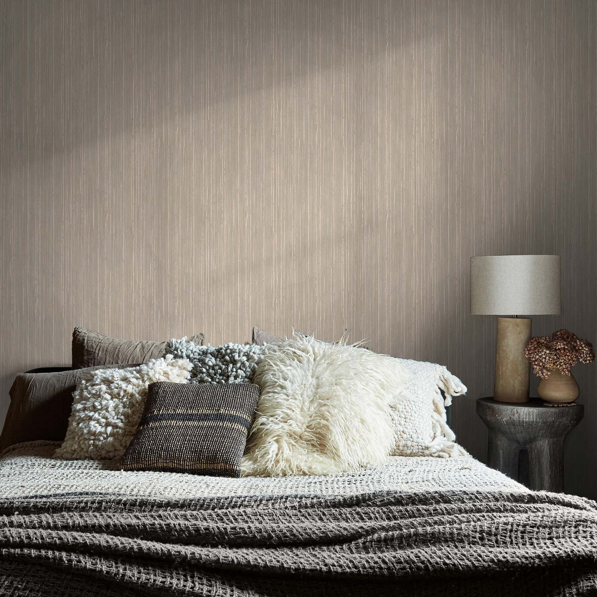 Fibre Stripe Wallpaper, Mist