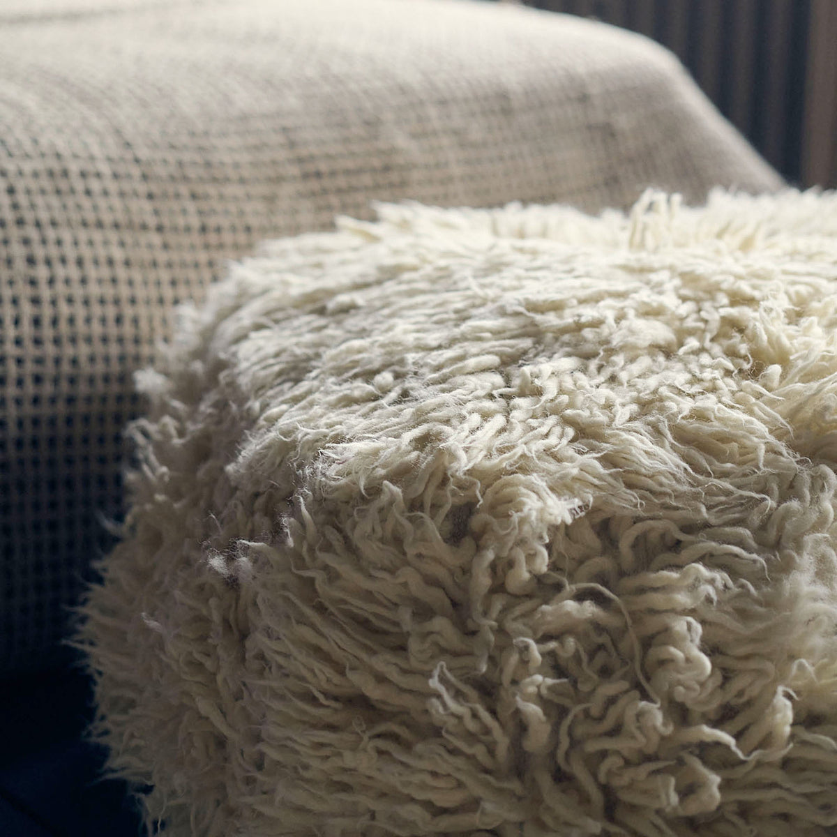 Folsom Cream Pouffe