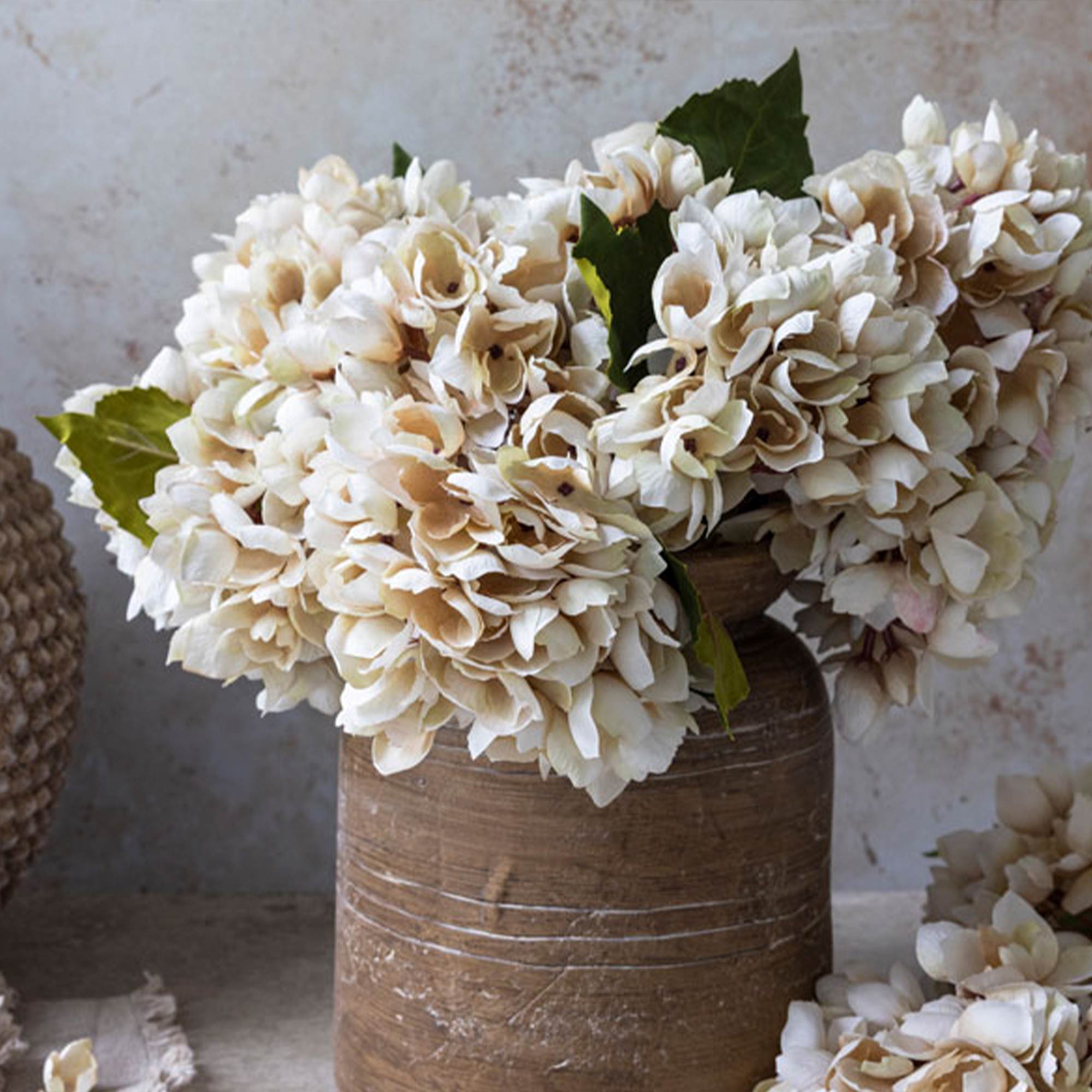 Artificial Hydrangea Morning Mist | Cream Faux Flowers | Abigail Ahern