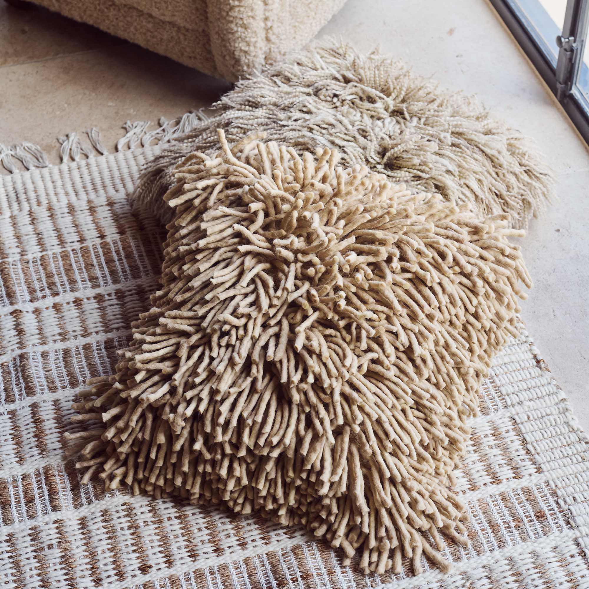 Jensen Textured Cushion, Natural | Soft Furnishings | Abigail Ahern