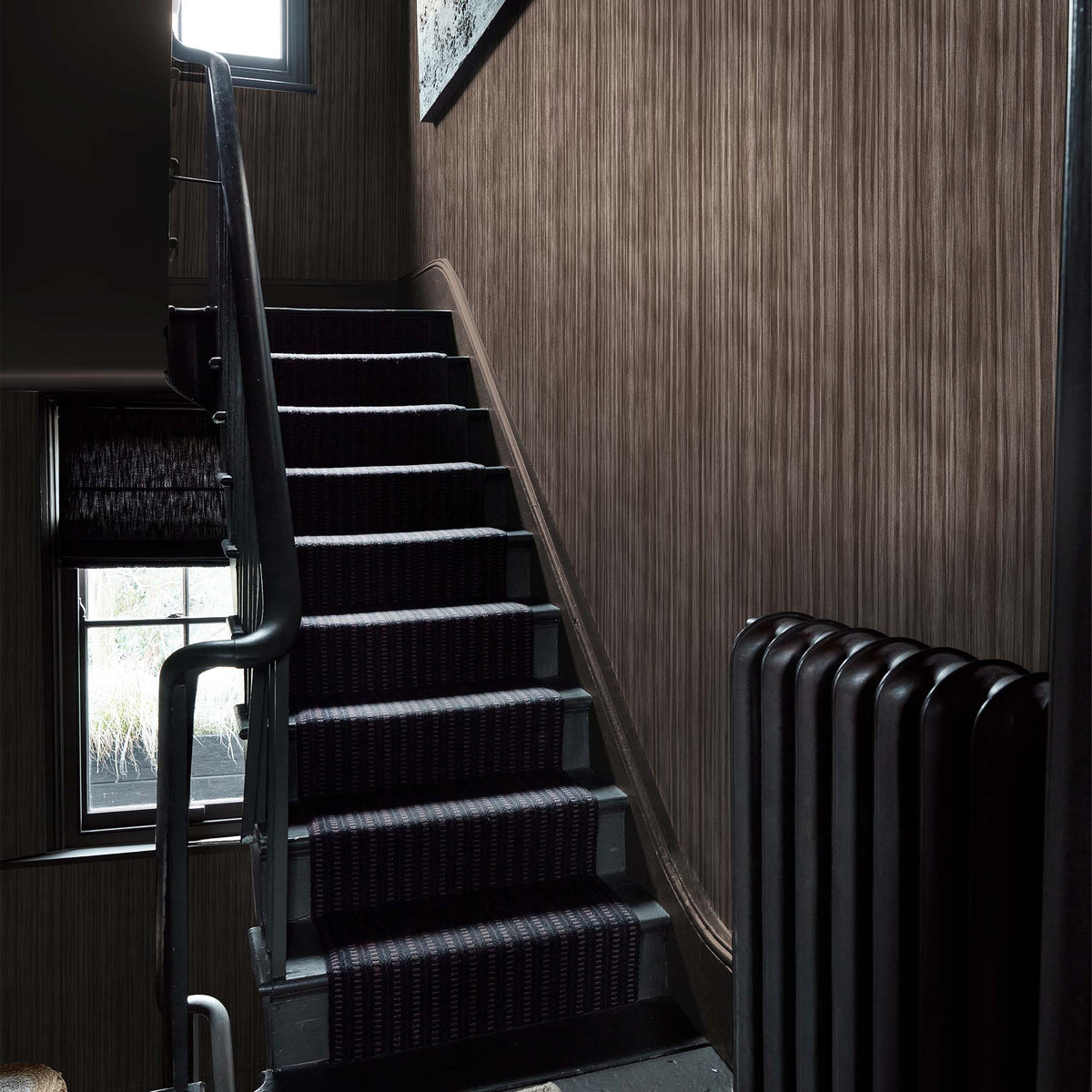 Linear Luxe Wallpaper, Deep Greige
