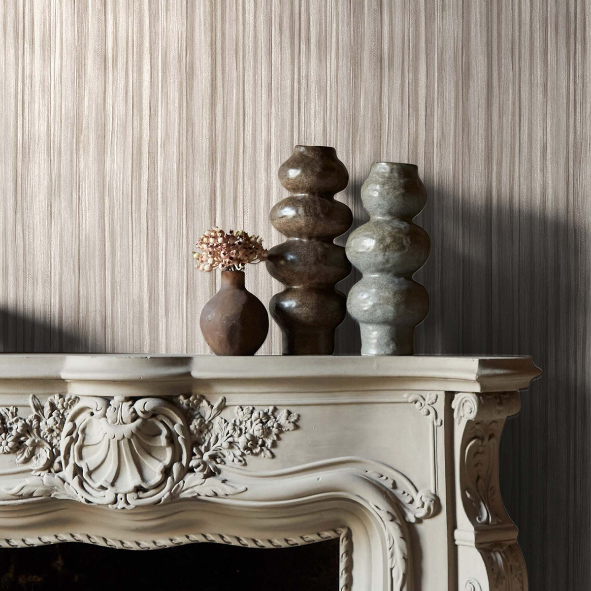 Linear Luxe Wallpaper, Pewter