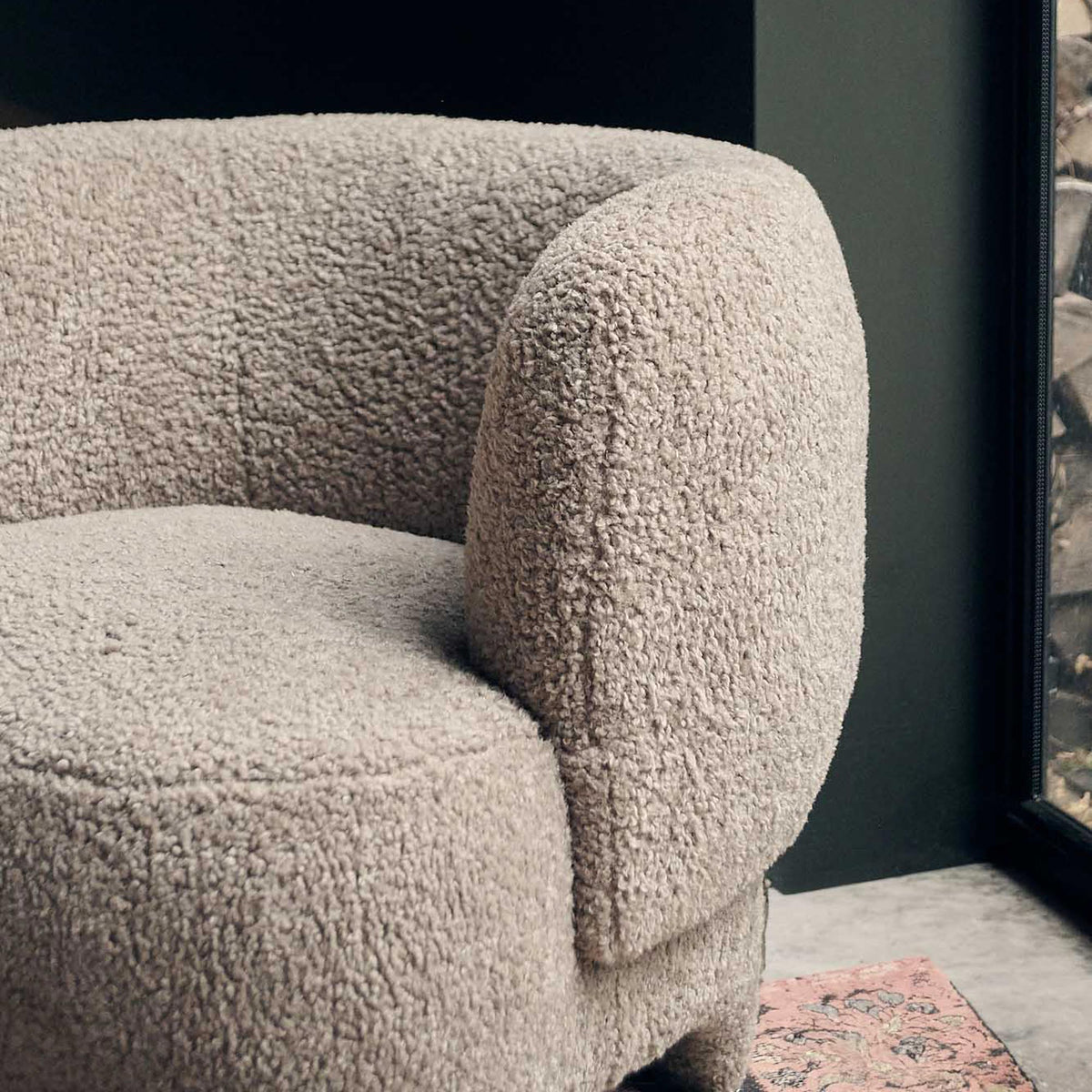 Nadia Curved Armchair, Taupe