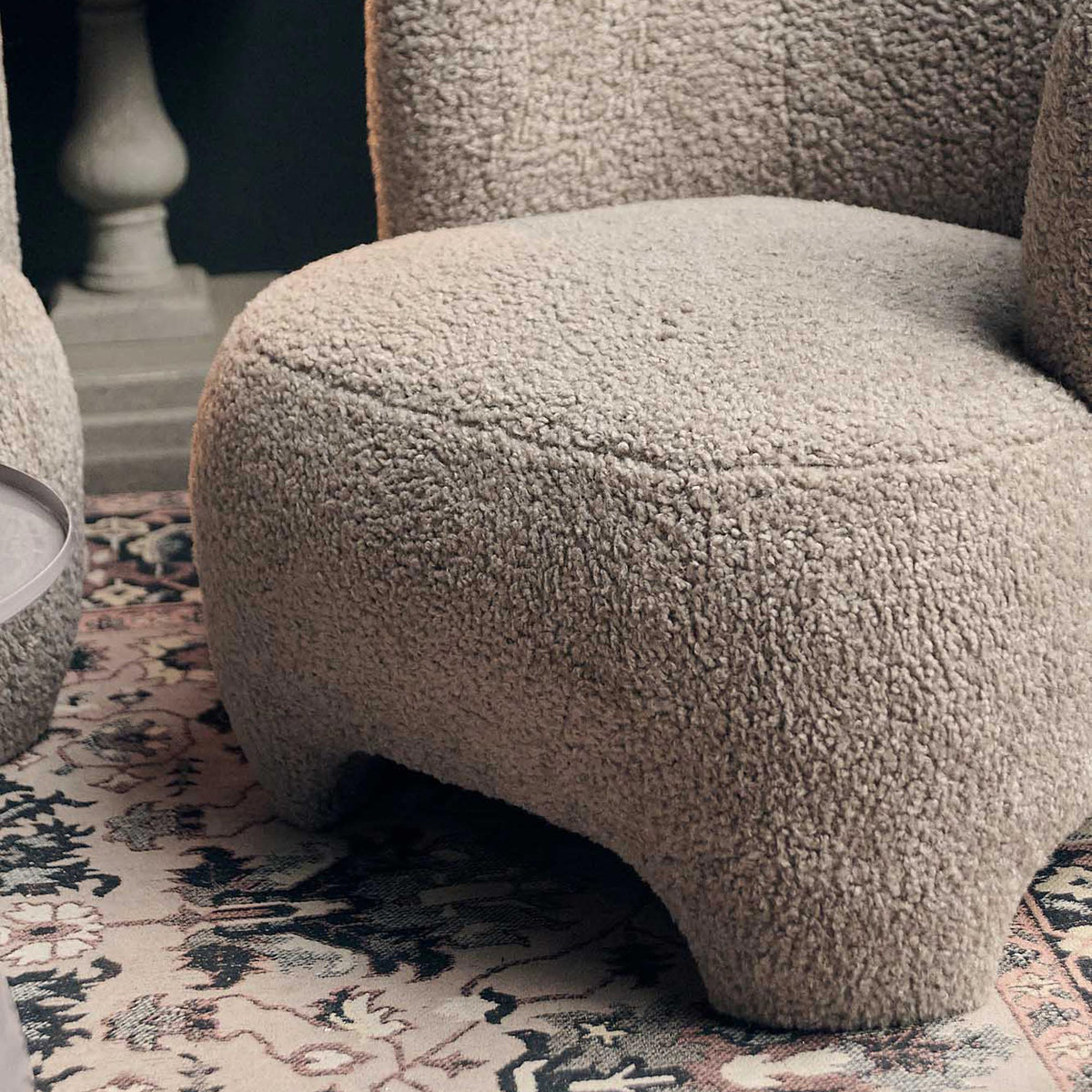Nadia Curved Armchair, Taupe