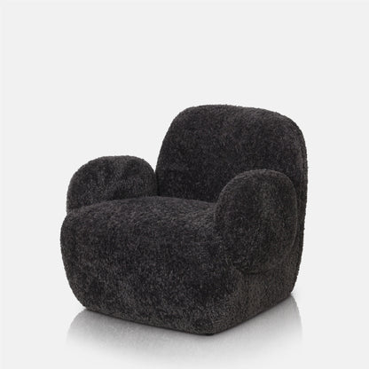 Natasha Faux Shearling Armchair, Charcoal