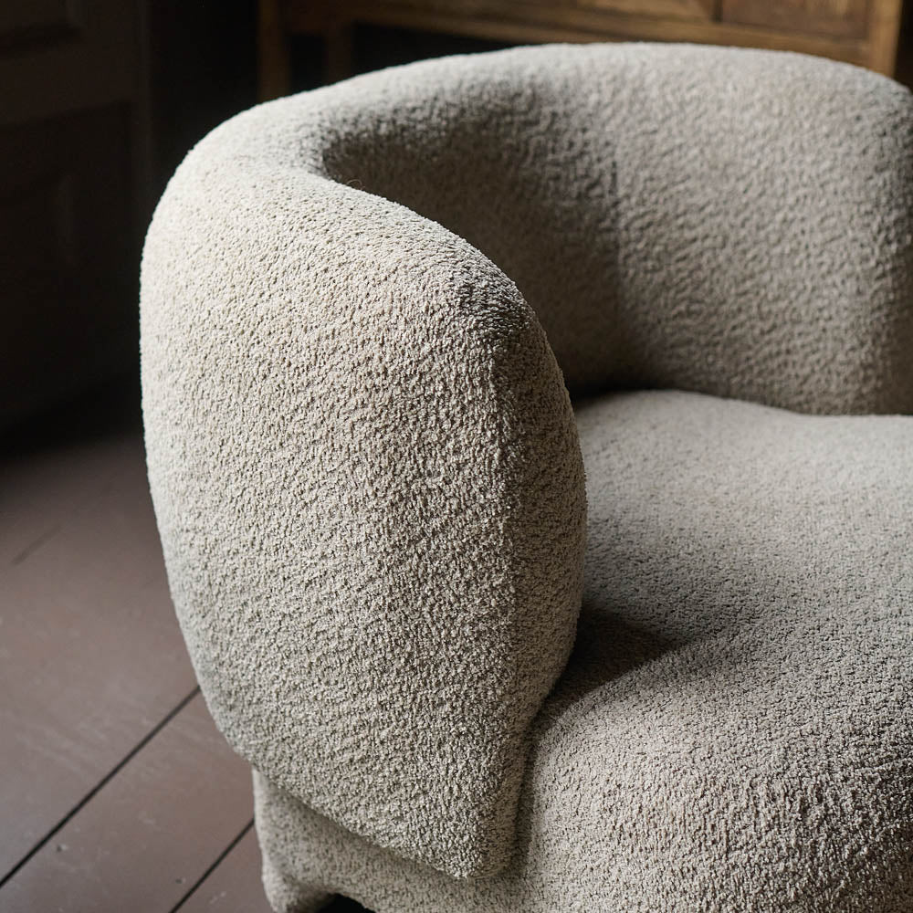 Nola Boucle Armchair, Beige