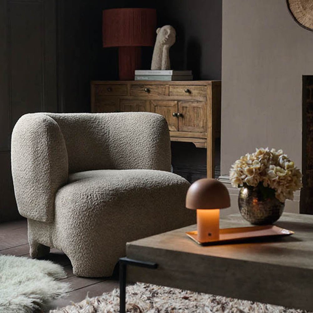 Nola Boucle Armchair, Beige