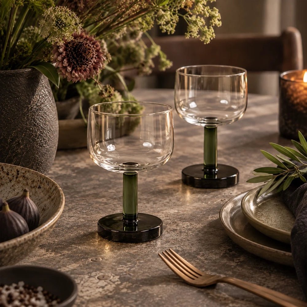 Ophelia Wine Glass, Green